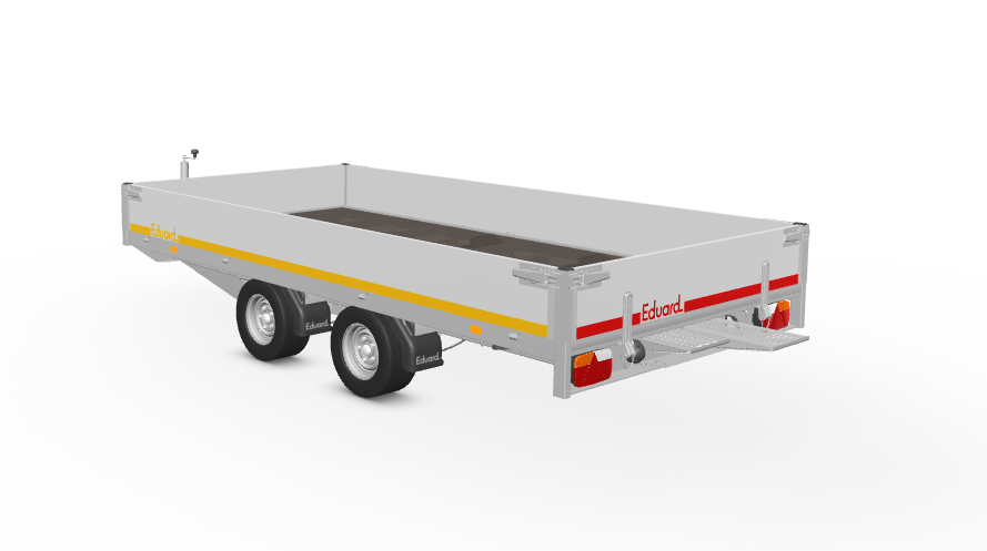 356x180 cm - 2700 kg - 63 cm laadvloerhoogte - 30 cm borden - inclusief oprijrampen