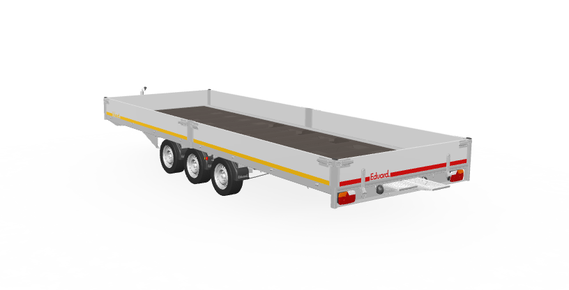 606x220 cm - 3500 kg - 63 cm laadvloerhoogte - 30 cm borden - inclusief oprijrampen